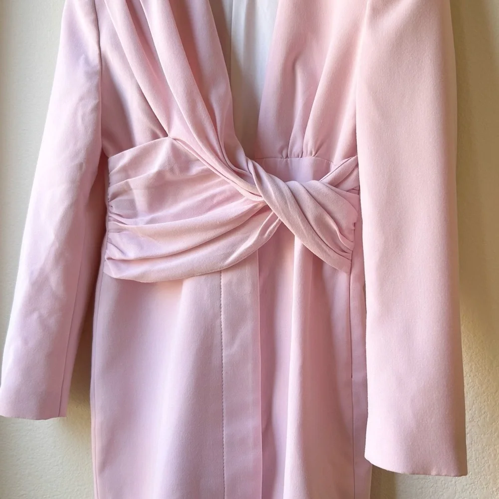 ZARA DRAPED BLAZER DRESS Barbiecore Barbie Core Mini Twist Front Sz S - Picture 5 of 16